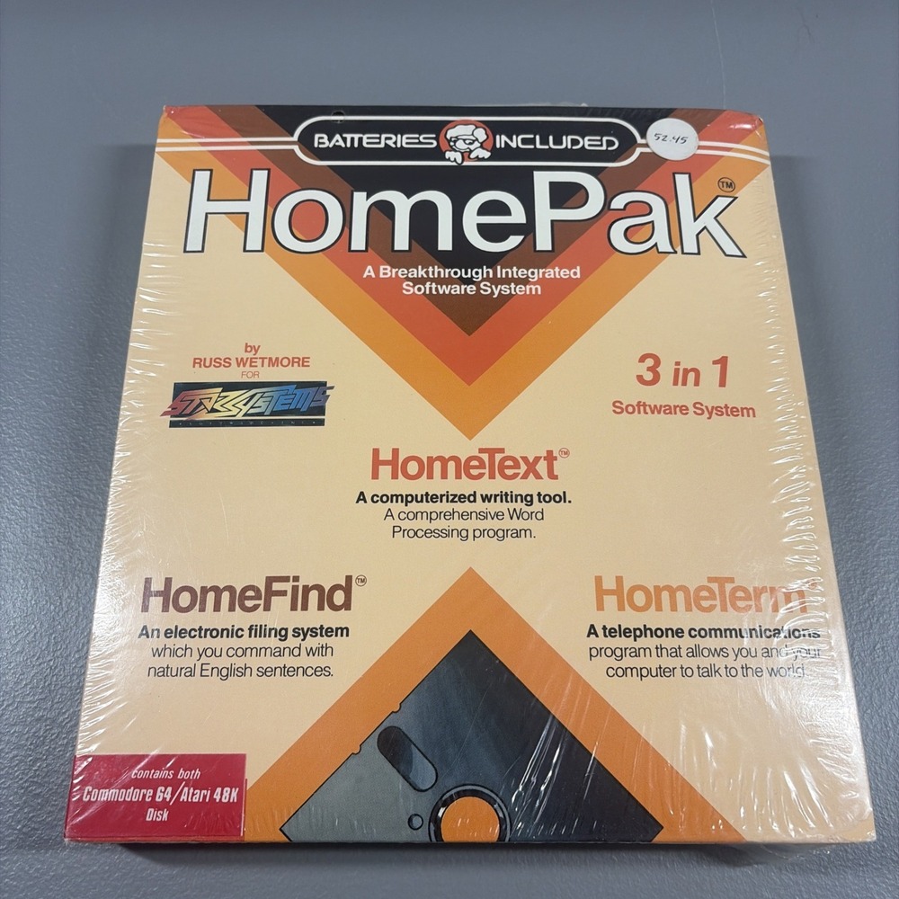Vintage Commodore Word Processor Software Atari 80s Home Pak Program Sealed